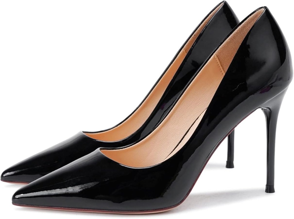 Tacón Stiletto Clásico (Negro, 37)